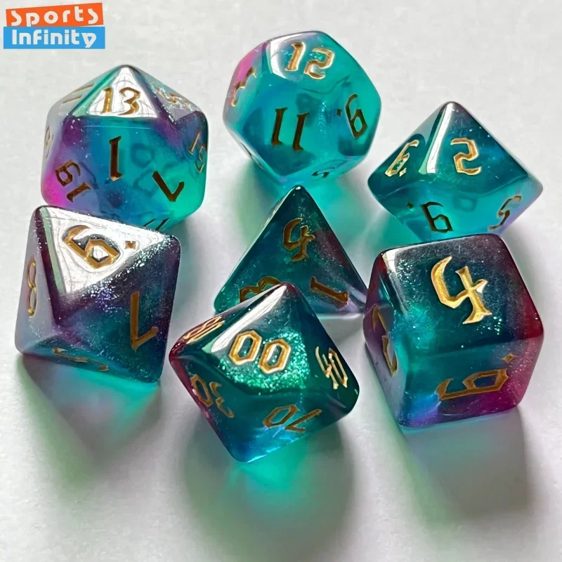 Board Game Font - 7 sztuk nowych kości w dwóch