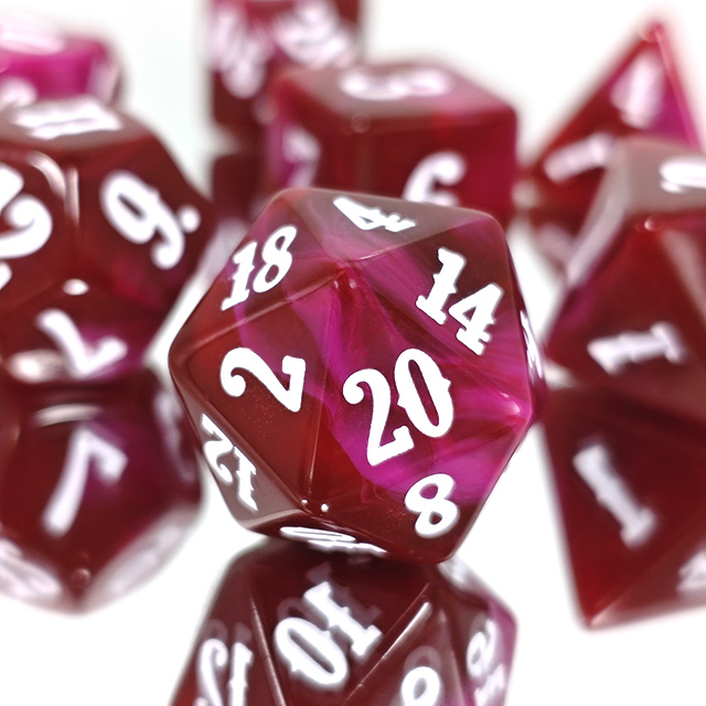 Board Game Font - 7-częściowy zestaw akrylowych wielościennej kości w