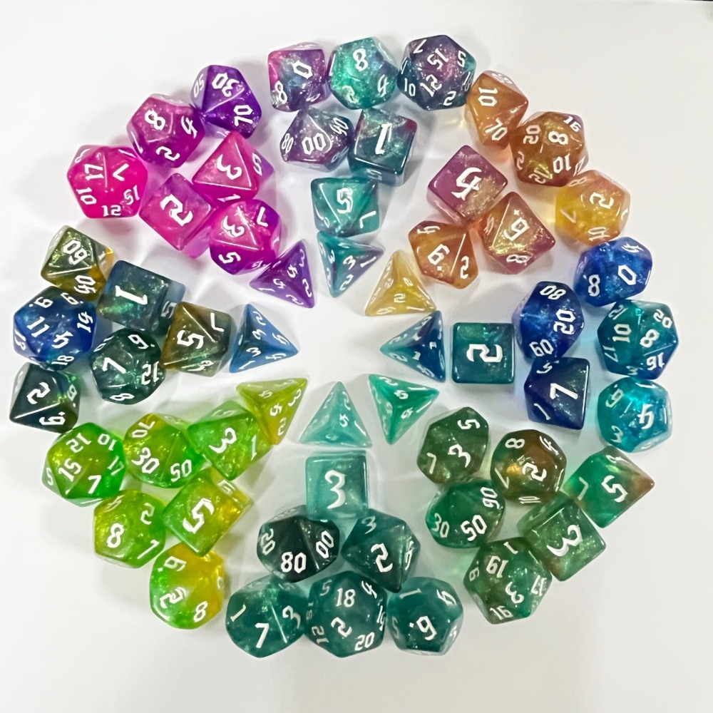 Board Game Font - 7 sztuk/zestaw Dziecięce Dwukolorowe Wielościenne Kostki