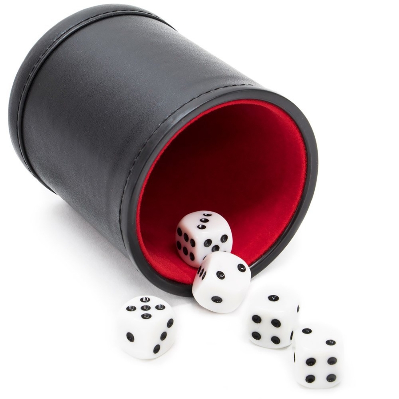 Board Game Yahtzee - Skórzany kielich na kości, cichy, z