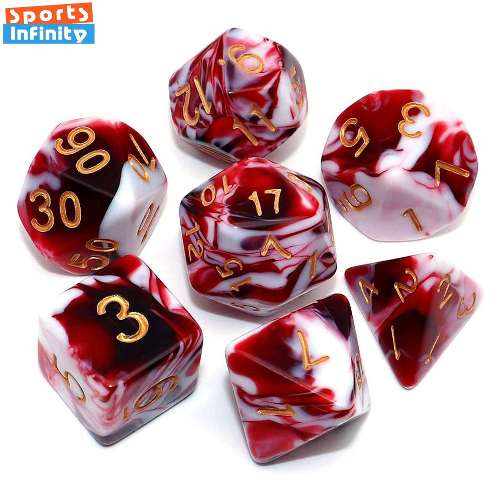 7-częściowy zestaw kości wielo – Board Game Font recenzja i cena