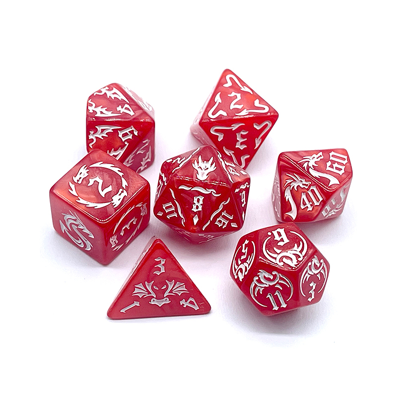 7 sztuk nowych kostek w kolorz – Board Game Font recenzja i cena